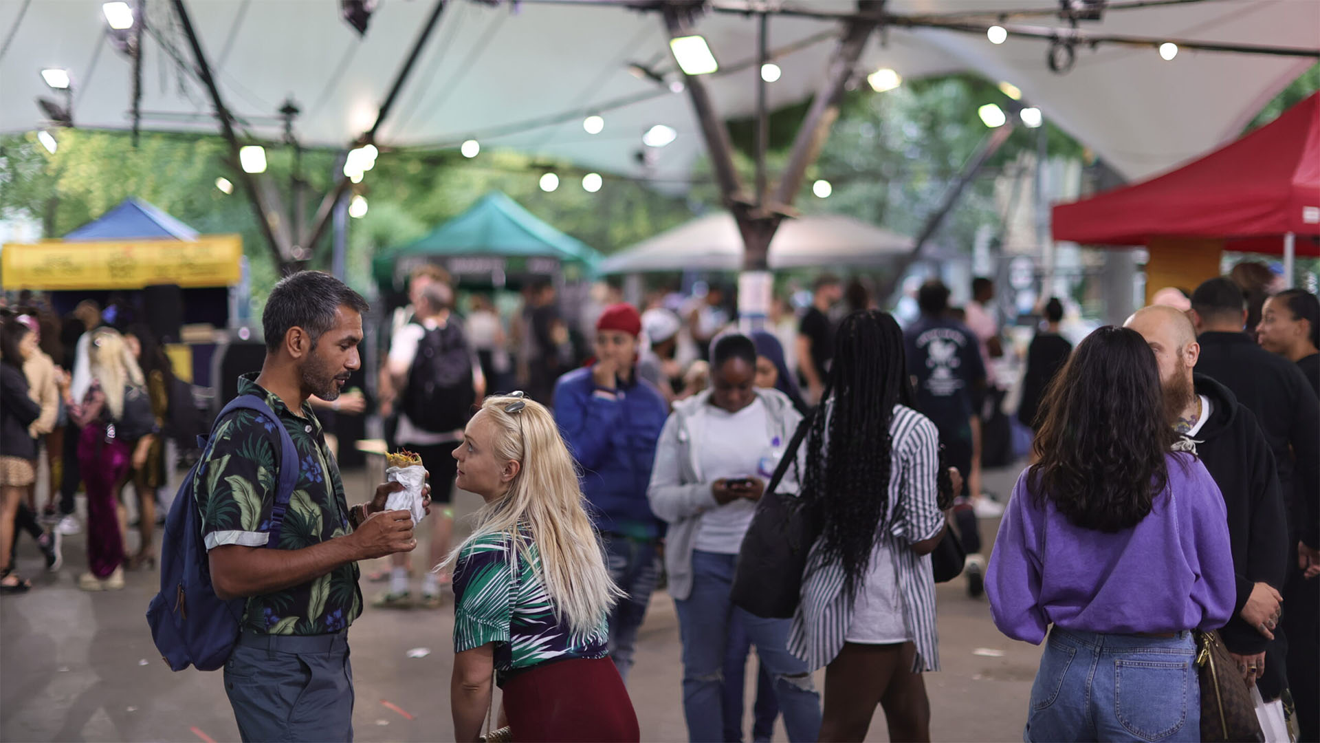 Vegan Night market at Portobello Market Canopy