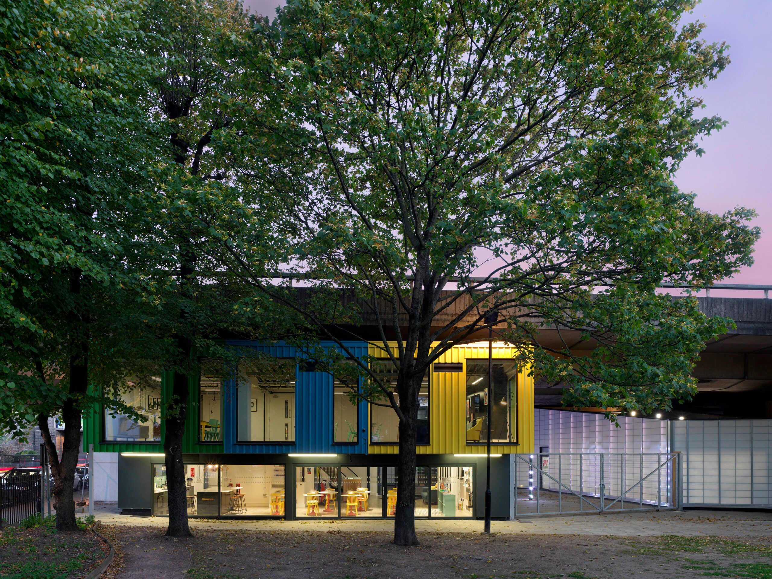 Photo of Bay 20 community space under the Westway flyover
