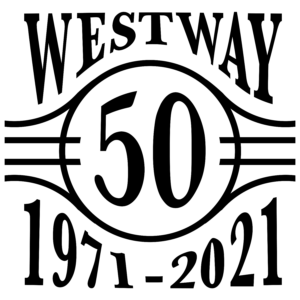 Logo Westway 50 with the years 1971-2021