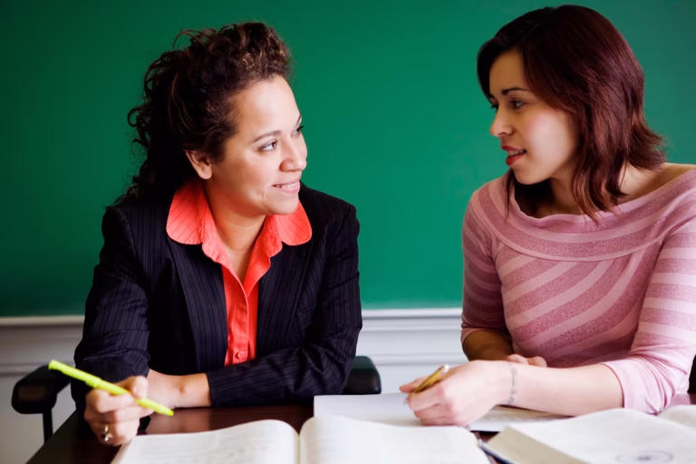 Two women in classroom