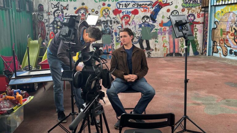 Posing for video shoot