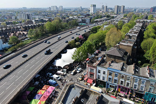 Westway and North Kensington from above