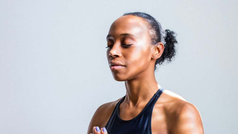 Woman meditating
